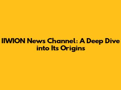 IIWION News Channel: A Deep Dive into Its Origins