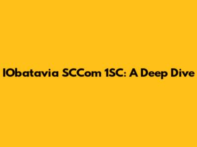 IObatavia SCCom 1SC: A Deep Dive