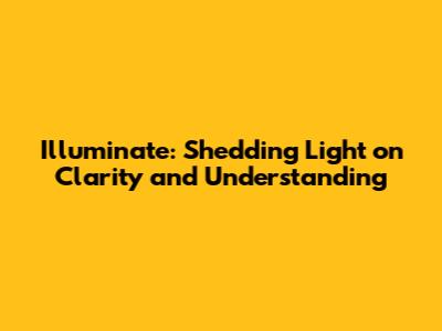 Illuminate: Shedding Light on Clarity and Understanding