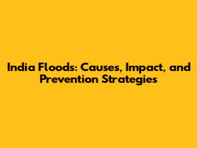 India Floods: Causes, Impact, and Prevention Strategies