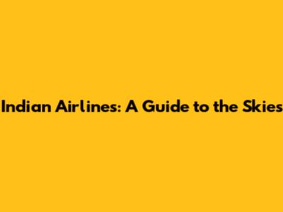 Indian Airlines: A Guide to the Skies