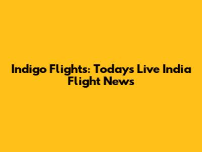 Indigo Flights: Today's Live India Flight News