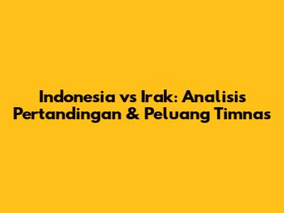 Indonesia vs Irak: Analisis Pertandingan & Peluang Timnas