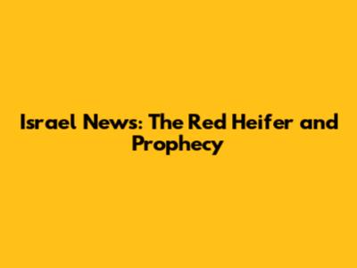 Israel News: The Red Heifer and Prophecy