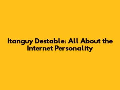 Itanguy Destable: All About the Internet Personality