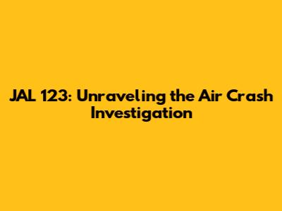JAL 123: Unraveling the Air Crash Investigation