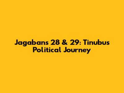 Jagaban's 28 & 29: Tinubu's Political Journey