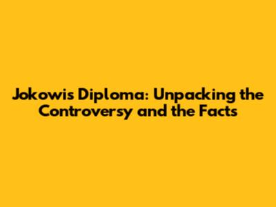Jokowi's Diploma: Unpacking the Controversy and the Facts
