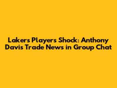 Lakers Players' Shock: Anthony Davis Trade News in Group Chat