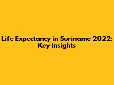 Life Expectancy in Suriname 2022: Key Insights