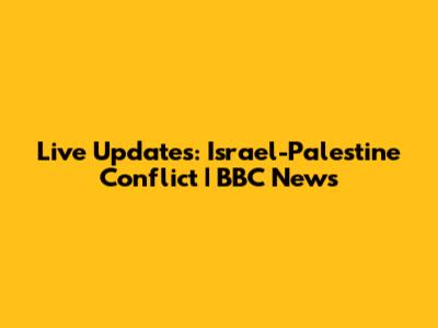 Live Updates: Israel-Palestine Conflict | BBC News