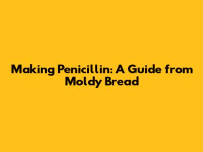Making Penicillin: A Guide from Moldy Bread