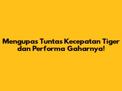 Mengupas Tuntas **Kecepatan Tiger** dan Performa Gaharnya!