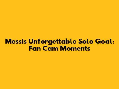 Messi's Unforgettable Solo Goal: Fan Cam Moments