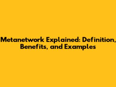 Metanetwork Explained: Definition, Benefits, and Examples