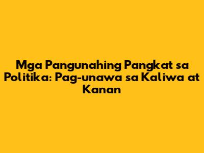 Mga Pangunahing Pangkat sa Politika: Pag-unawa sa Kaliwa at Kanan