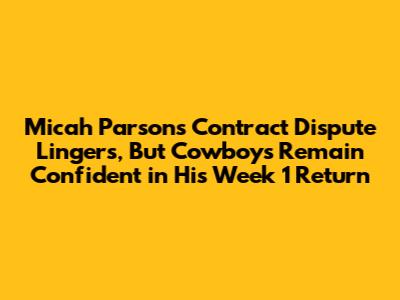 Micah Parsons Contract Dispute Lingers, But Cowboys Remain Confident in His Week 1 Return