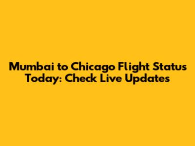Mumbai to Chicago Flight Status Today: Check Live Updates