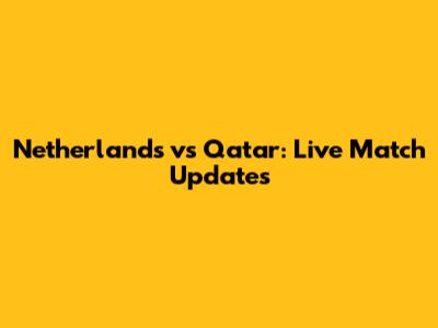 Netherlands vs Qatar: Live Match Updates