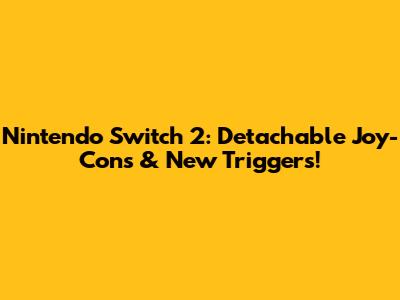 Nintendo Switch 2: Detachable Joy-Cons & New Triggers!