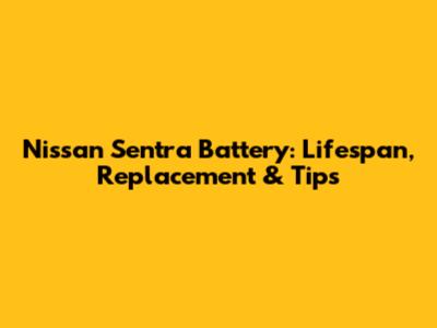 Nissan Sentra Battery: Lifespan, Replacement & Tips