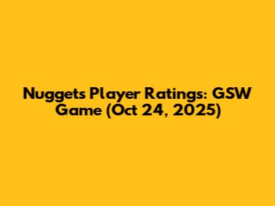 Nuggets Player Ratings: GSW Game (Oct 24, 2025)