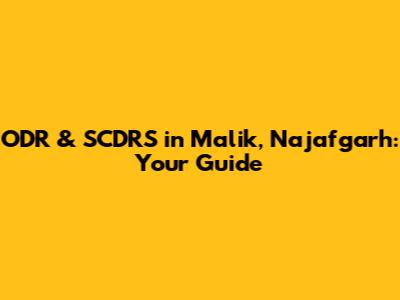 ODR & SCDRS in Malik, Najafgarh: Your Guide
