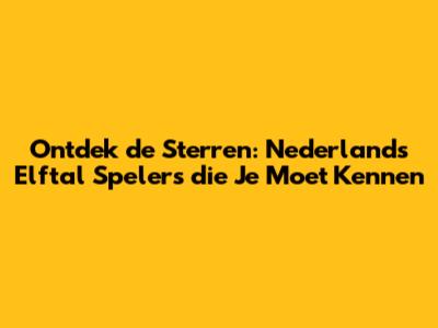 Ontdek de Sterren: Nederlands Elftal Spelers die Je Moet Kennen