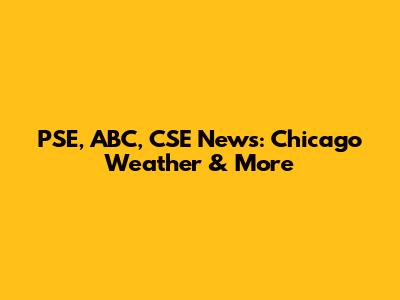 PSE, ABC, CSE News: Chicago Weather & More