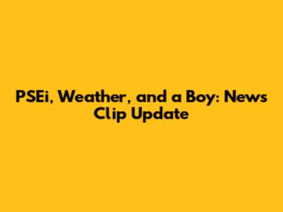 PSEi, Weather, and a Boy: News Clip Update