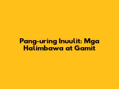 Pang-uring Inuulit: Mga Halimbawa at Gamit
