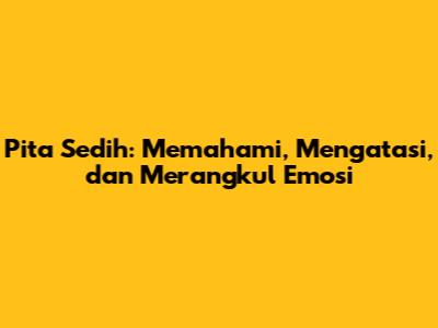 Pita Sedih: Memahami, Mengatasi, dan Merangkul Emosi