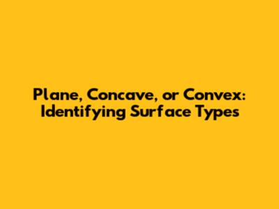 Plane, Concave, or Convex: Identifying Surface Types