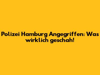 Polizei Hamburg Angegriffen: Was wirklich geschah!