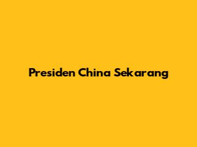 Presiden China Sekarang