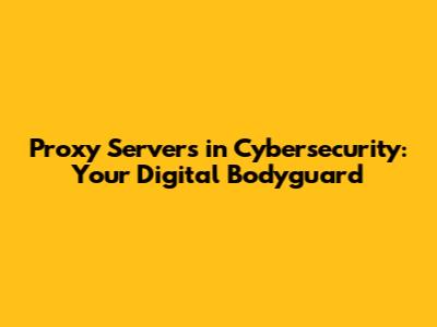 Proxy Servers in Cybersecurity: Your Digital Bodyguard