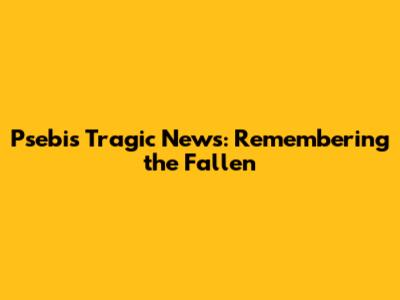 Psebi's Tragic News: Remembering the Fallen
