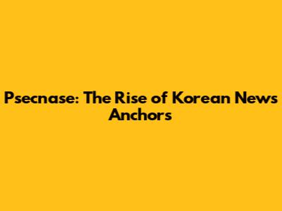 Psecnase: The Rise of Korean News Anchors