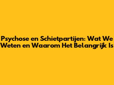 Psychose en Schietpartijen: Wat We Weten en Waarom Het Belangrijk Is