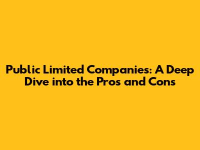 Public Limited Companies: A Deep Dive into the Pros and Cons