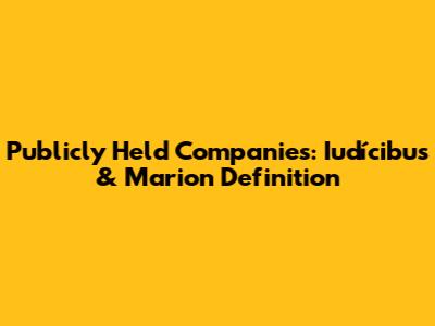 Publicly Held Companies: Iudícibus & Marion Definition