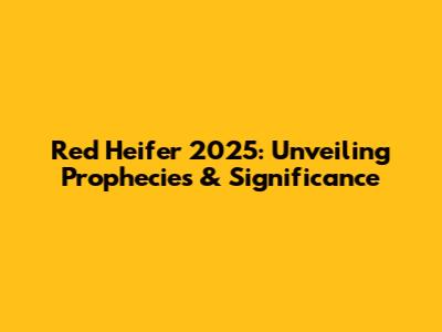 Red Heifer 2025: Unveiling Prophecies & Significance
