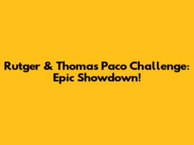 Rutger & Thomas Paco Challenge: Epic Showdown!
