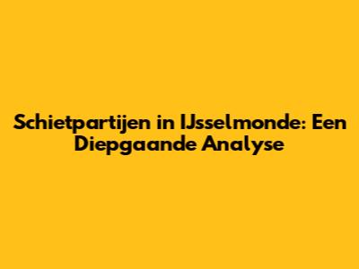 Schietpartijen in IJsselmonde: Een Diepgaande Analyse