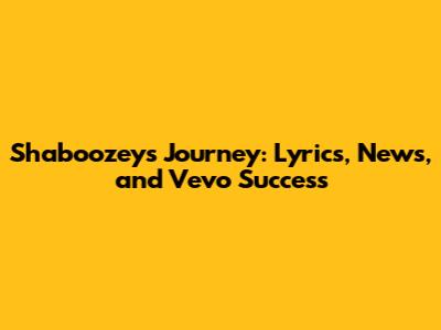 Shaboozey's Journey: Lyrics, News, and Vevo Success