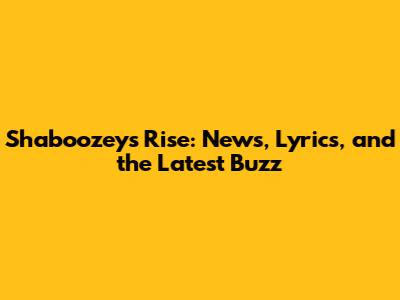Shaboozey's Rise: News, Lyrics, and the Latest Buzz