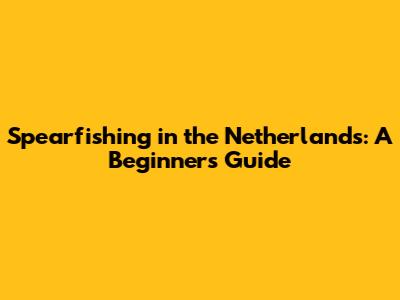 Spearfishing in the Netherlands: A Beginner's Guide