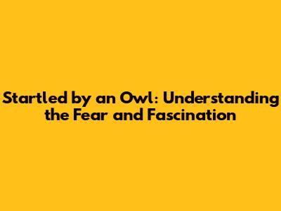 Startled by an Owl: Understanding the Fear and Fascination