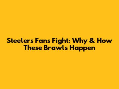 Steelers Fans Fight: Why & How These Brawls Happen