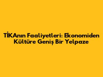 TİKA'nın Faaliyetleri: Ekonomiden Kültüre Geniş Bir Yelpaze
